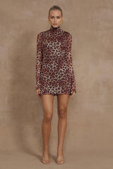 Jordy Mini Dress - Leopard Print