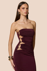 Nookie Portia Bandeau Maxi Dress - Wine
