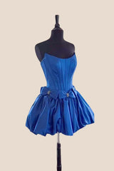 Strapless Hot Pink A-line Short Bubble Dress