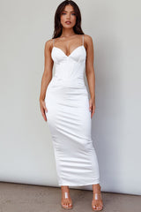 Sera Lace Up Back Dress - White