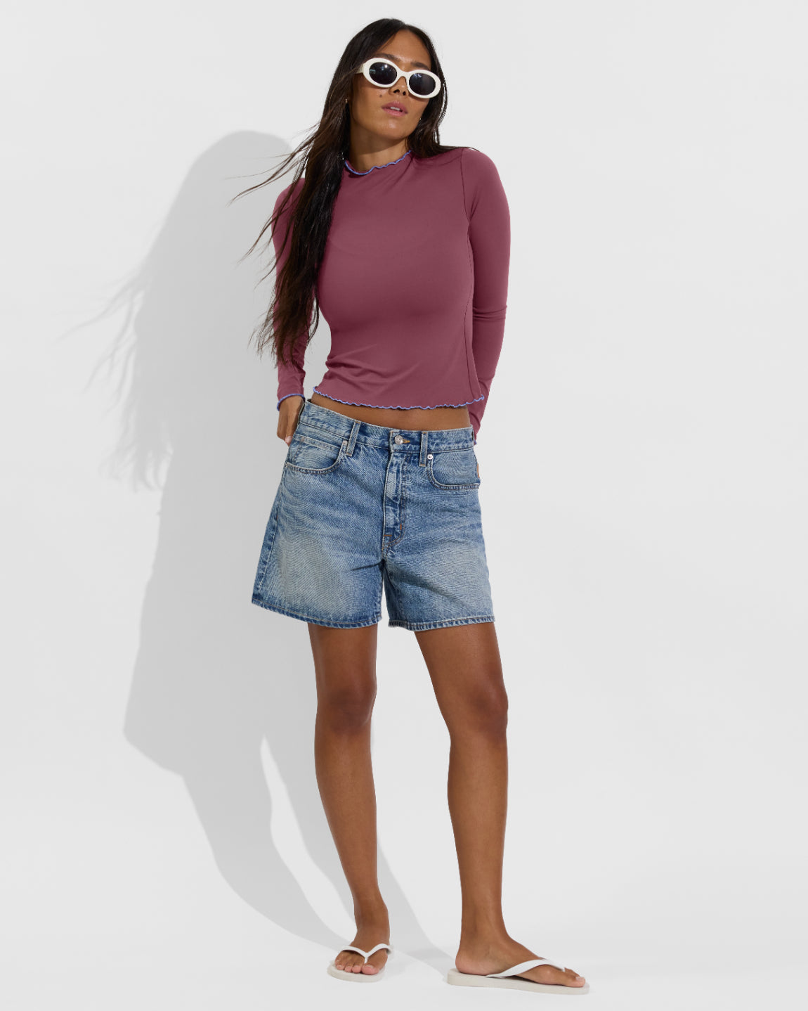 Rays LS Top *Long *Wavy - Desert Plum / Riptide