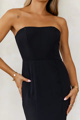 Desire Night Strapless Maxi Dress Black