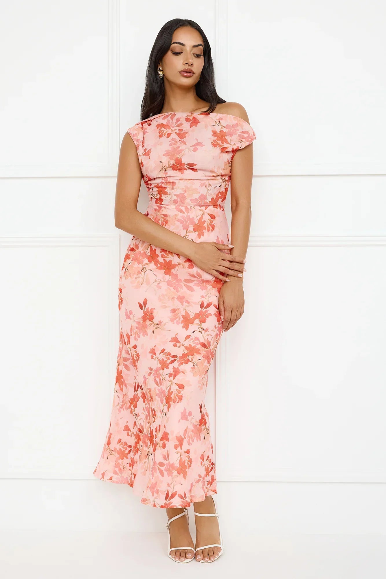 Coastline Chic Off Shoulder Maxi Dress Orange