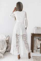 Boho High Low Dress - White