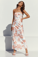 Calante Slip Dress - White/Orange