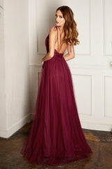 Chloe Tulle Dress - Burgundy