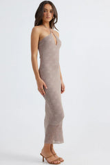 Aelia Halterneck Dress - Mocha