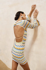 Isaba Mini Dress - Blue Multi