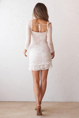 Helix Mini Dress - White/Nude