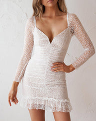 Helix Mini Dress - White/Nude