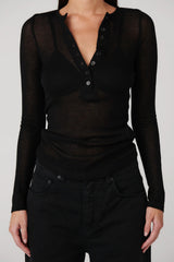 Xavier Button Top - Black