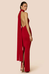 Nookie Crush Halter Gown - Red