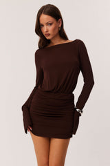 Donna Mini Dress - Chocolate