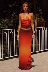 Lotus Halter Top - Blaze Ombre