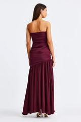 Neve Strapless Maxi Dress - Cranberry