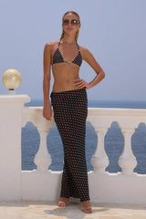 Cyrus Maxi Skirt - Black Polka