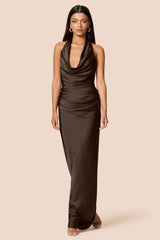 Nookie Penelope Drape Gown - Chocolate