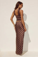 Blaine Top - Choc/Lemon Polka