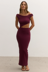Elara Midi Dress - Plum