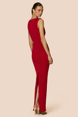 Nookie Crush Drape Maxi Dress - Red