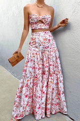 Ayla Maxi Skirt - White Floral