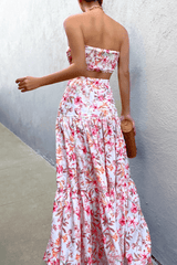 Ayla Maxi Skirt - White Floral